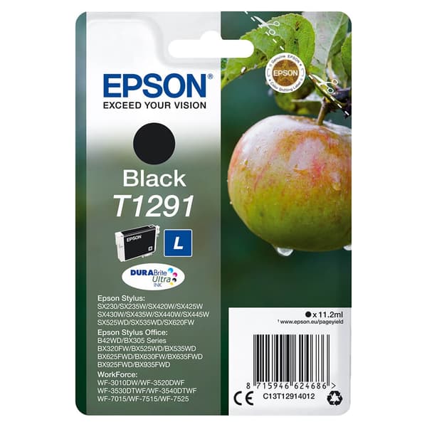EPSON Blæk C13T12914012 T1291 Sort