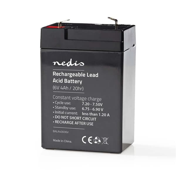Nedis Oppladbart blybatteri | Oppladningsbar | 6 V