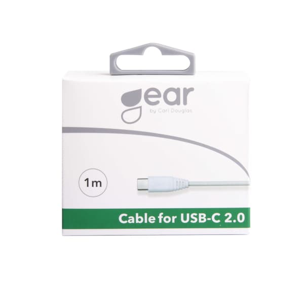 Gear Laddkabel USB-A till USB-C 2.0 1m Vit Rund