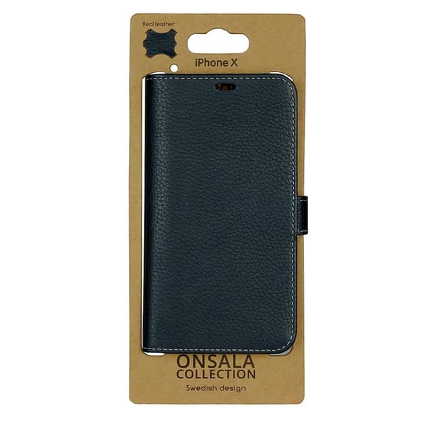 Onsala COLLECTION Wallet Læder Marineblå iPhone X/XS