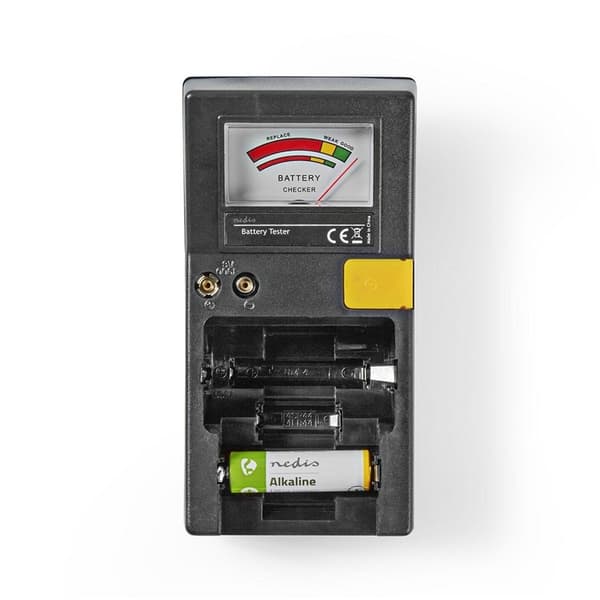 Nedis Battery Tester | 9V - AA - AAA - Button Cell - C - D | Sort