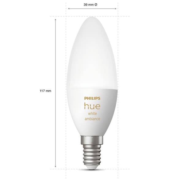 Philips Hue White Ambiance E14 kruunu 1-pakkaus