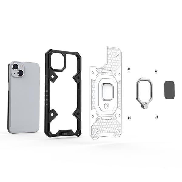 Robust skall til iPhone 13, Svart/lilla
