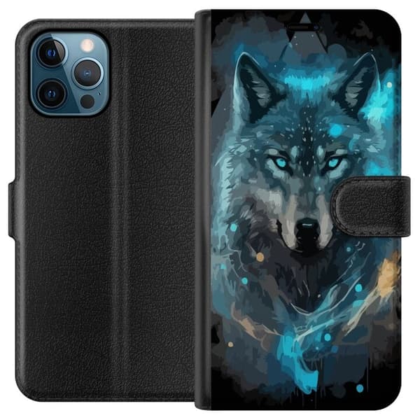 Tegnebogsetui til Apple iPhone 12 Pro Max med Ulve motiv
