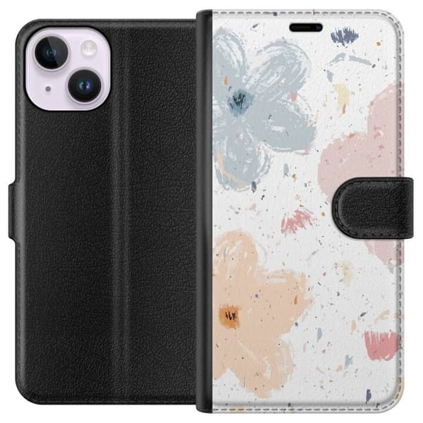 Tegnebogsetui til Apple iPhone 14 med Blomster motiv