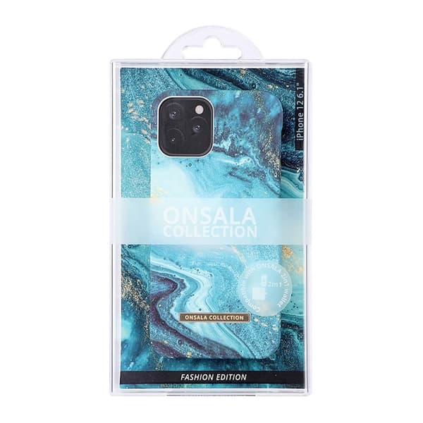 Onsala COLLECTION Mobildeksel Soft Blue Sea Marble iPhone 12  / 12 Pro