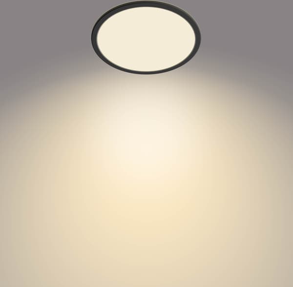 Philips Superslim CL550 loftlampe, rund, sort, 1300 lm, 2700K