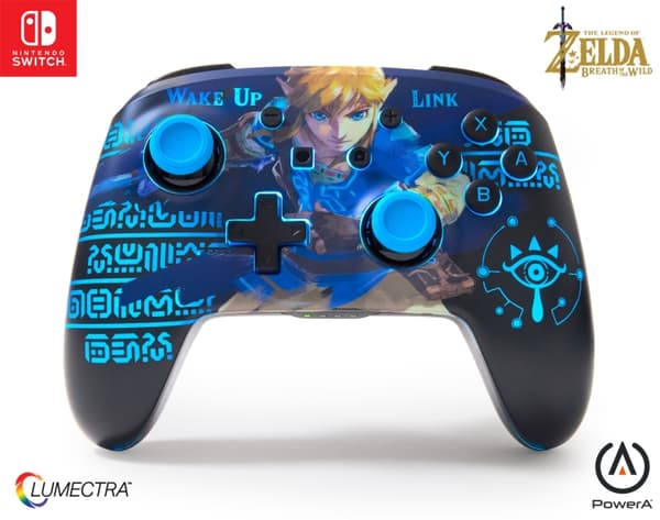 PowerA Forbedret trådløs controller med ætset Lumectra - Wake Up Link (Nintendo Switch)