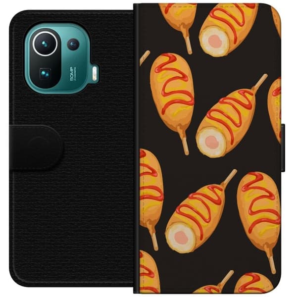Tegnebogsetui til Xiaomi Mi 11 Pro med Kyllingedrumstick motiv