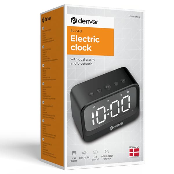 Denver Klocka Alarm Bluetooth-högtalare Svart