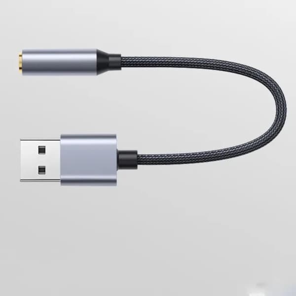 USB-Aux-äänikorttisovitin, musta/harmaa