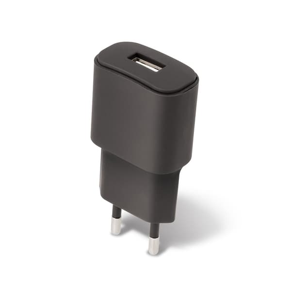 Forever vegglader med USB-port, 2A, svart