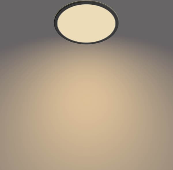 Philips Superslim CL550 loftlampe, rund, sort, 1300 lm, 2700K