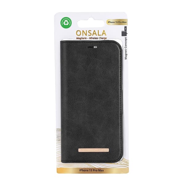 Onsala Mobildeksel Eco 2 Kortrom MagSeries Svart - iPhone 15 Pro Max