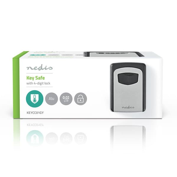 Nedis Hvelv | Key Safe | Kombinasjon Dial Lock | Innendørs og Utendørs | Grå / Sort
