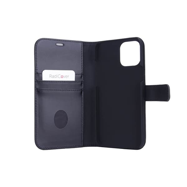 Radicover Lompakko iPhone 12 Pro Max Säteilysuojattu 2in1 RFID Musta