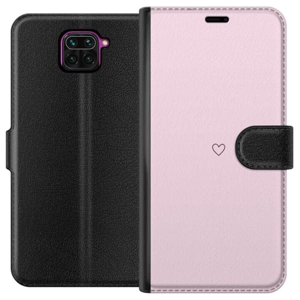 Tegnebogsetui til Xiaomi Redmi Note 9 med Hjerte motiv