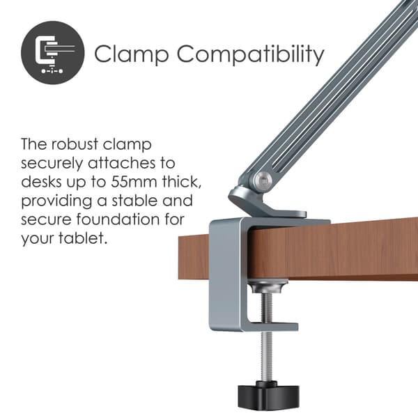 Desire2 Flex Arm Tablet-fäste för 12,9" Silver