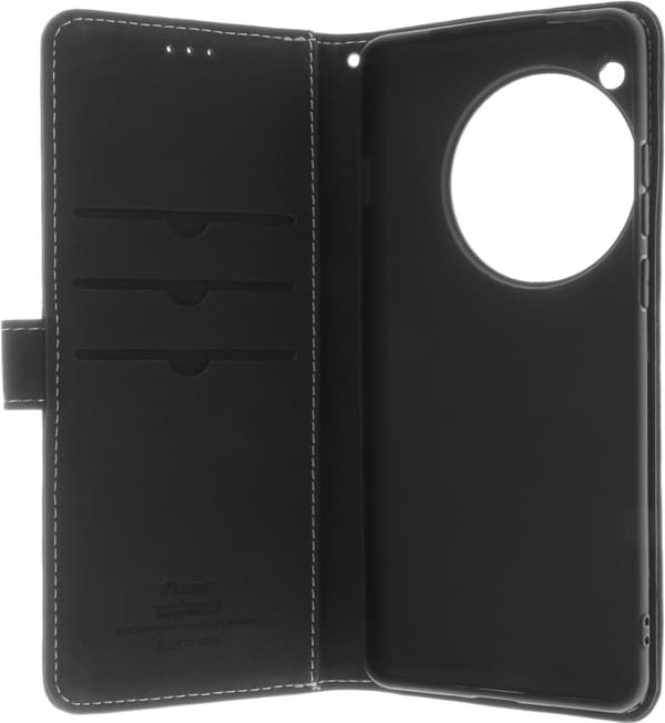 Insmat Exclusive Flip Case -lompakkokotelo, OnePlus 12R, musta