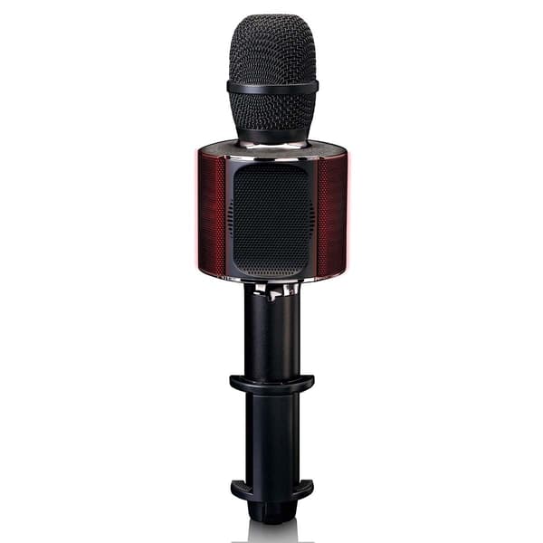Lenco Bluetooth®-karaokemikrofon med højttaler og belysning Sort