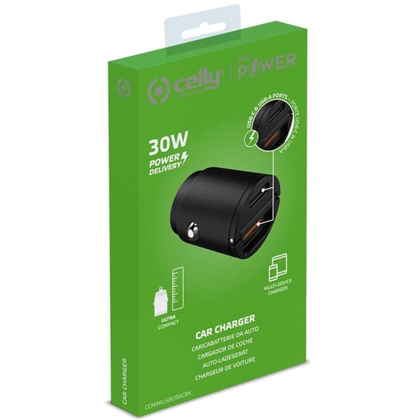 Celly Billaddare 30W PD Svart
