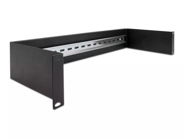 DeLOCK 19″ DIN-skinnepanel 2U svart