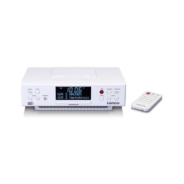 Lenco DAB+/FM köksradio med Bluetooth® LED-belysning och timer Vit