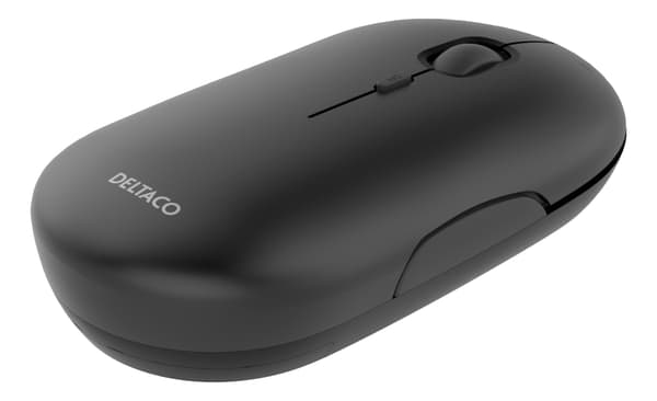 Deltaco Wireless flat silent mouse 1600DPI USB receiver 4button