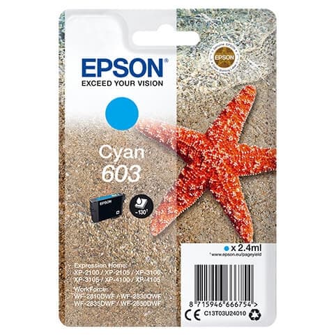 EPSON Musteet C13T03U24010 603 Cyan Starfish