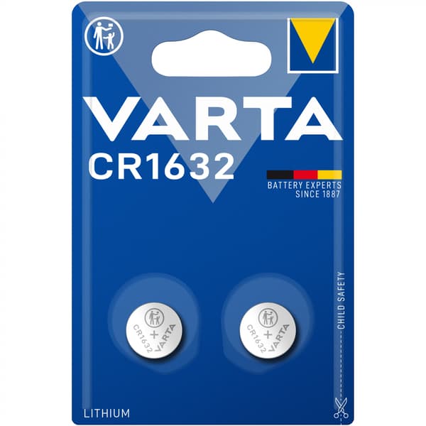 Varta CR1632 3V litium knappcellebatteri 2-pakning