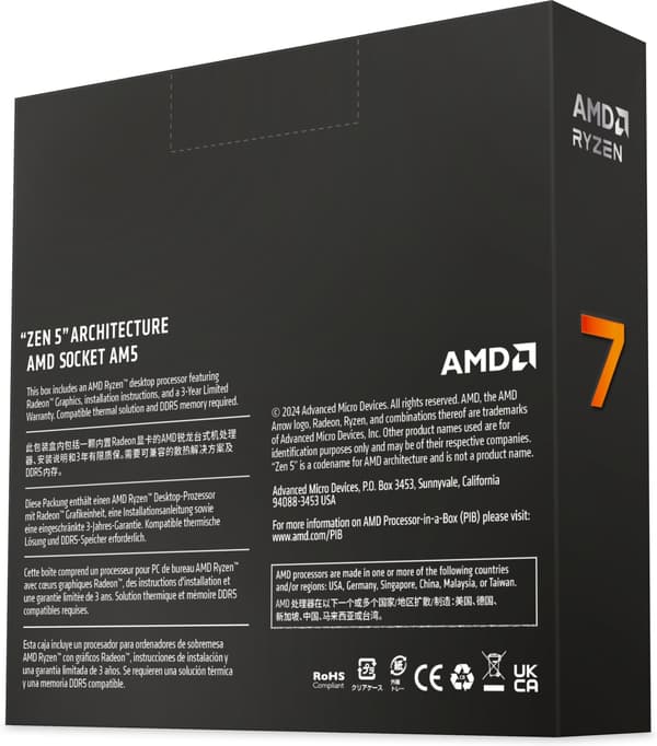 AMD Ryzen 7 9700X-processor til AM5-sokkel