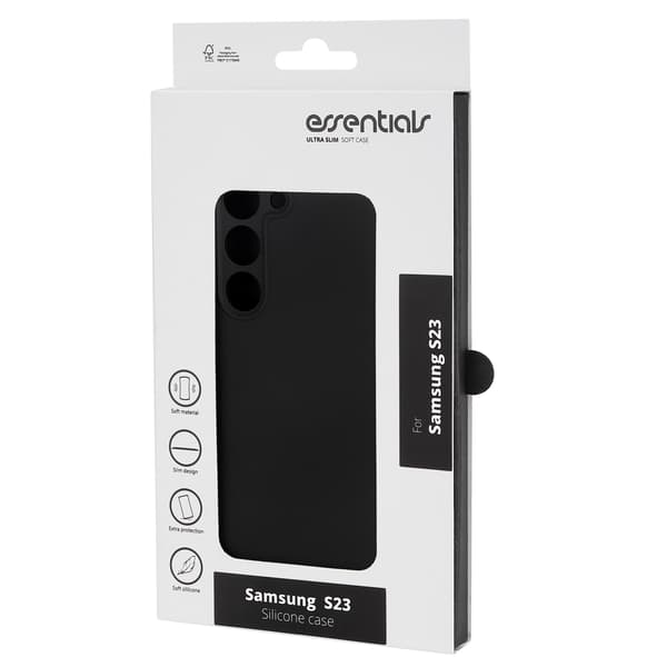 Essentials Samsung Galaxy S23 silicone back cover, black