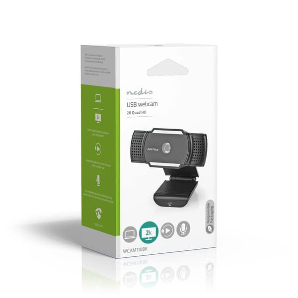Nedis Webkamera | 2K@30fps | Autofokus | Built-In Microphone | Sort