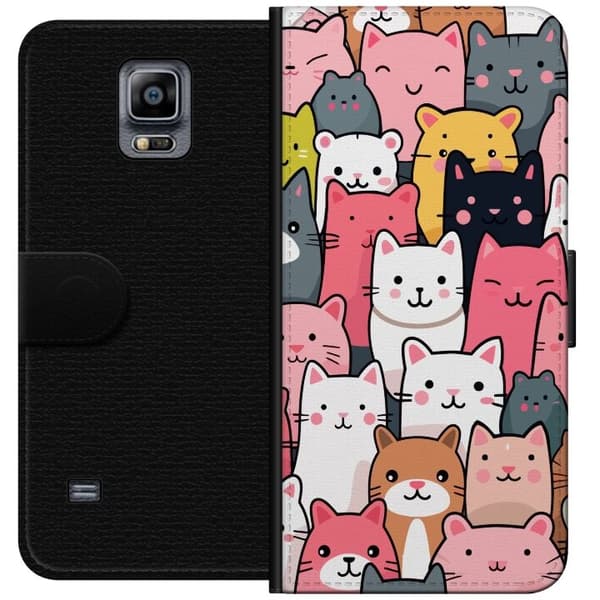 Tegnebogsetui til Samsung Galaxy Note 4 med Katte mønster motiv