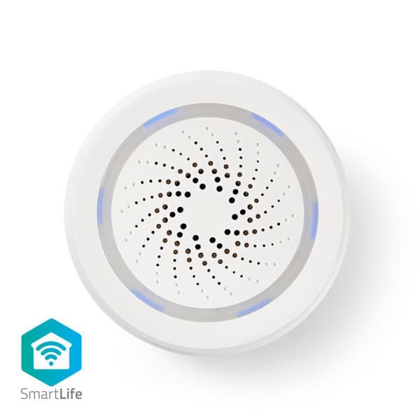 Nedis SmartLife-Siren | Wi-Fi | Strömadapter | 8 Melodier | 85 dB | Android™ / IOS | Vit