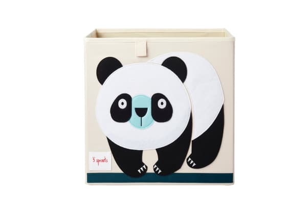 3 Sprouts Oppbevaringsboks - svart og hvit panda