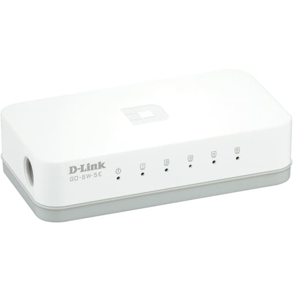 D-link 5-Port Ethernet Easy Desktop Switch, 5-port 10/100Mbps, hvid