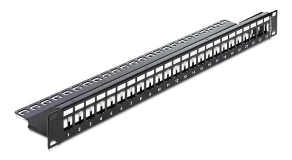 Delock 19" Keystone patchpanel med 24 porter, svart
