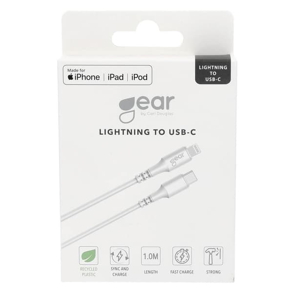 Gear Ladekabel USB-C til Lightning 1m Hvit MFI C94
