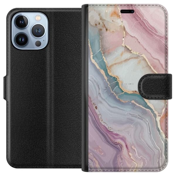 Tegnebogsetui til Apple iPhone 13 Pro Max med Marmor motiv