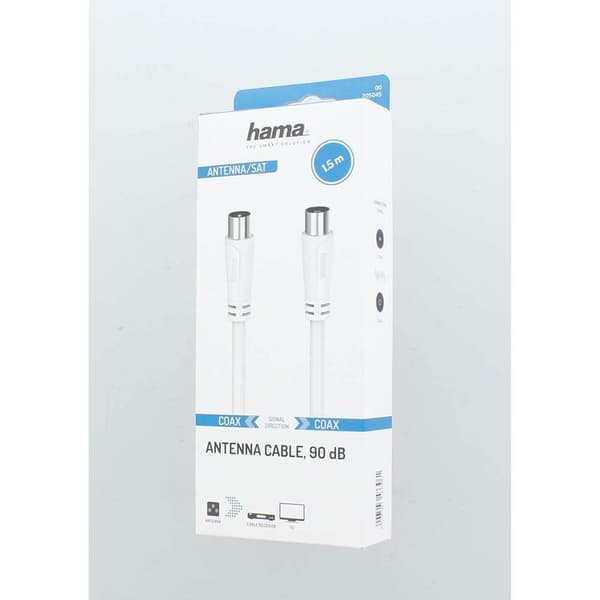 Hama Antennekabel 90dB 1,5m Hvid