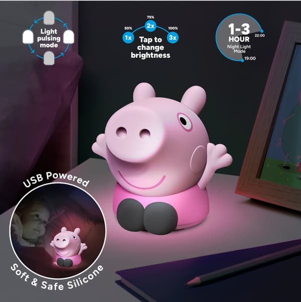 Paladone Peppa Pig silikonelampe, genopladelig