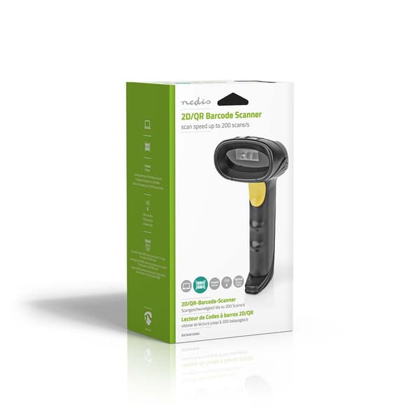Nedis Strekkode Skanner | CMOS | Wired | 1D Linear / 2D/QR | USB-Strøm | USB 2.0