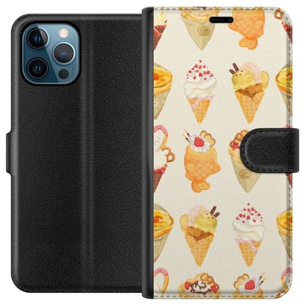 Lompakkokotelo Apple iPhone 12 Pro Max-laitteelle, jossa on Lasinen kuvio
