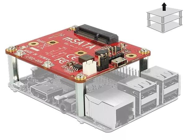 DeLOCK Raspberry mSATA-moduuli, tyyppi Micro-B, sis. asennussarjan