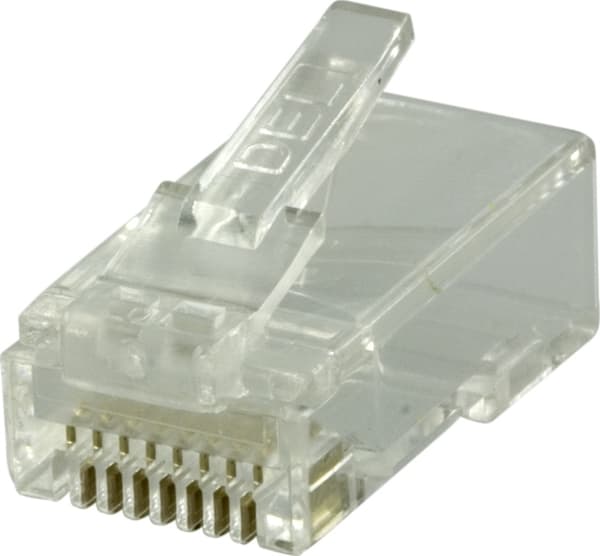 DELTACO RJ45 kontakt for patchkabel, Cat6 UTP, 2-delt,20-pack