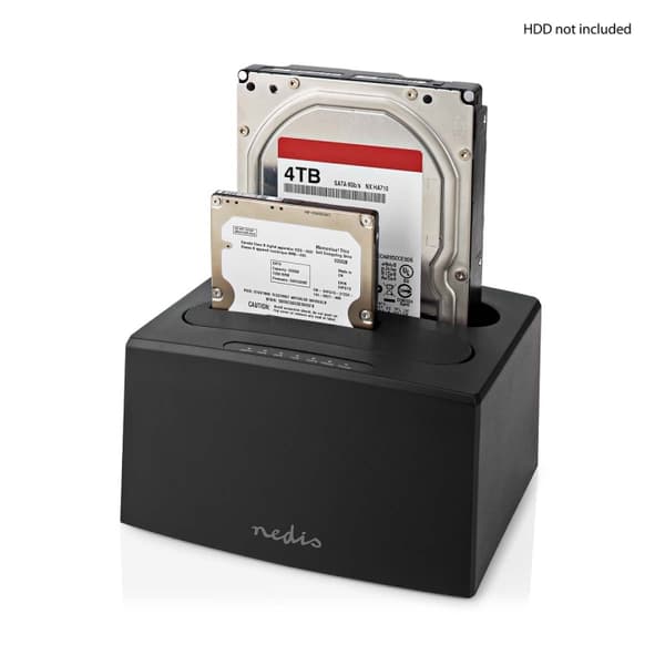 Nedis Hard Disk Docking stasjon | USB 3.2 Gen1 | USB Type-A | 2 Disker | 2.5 / 3.5 " | USB 3.2 Gen1 | Docking | Skrivebord