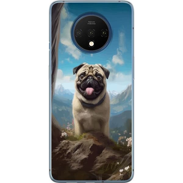 Mobildeksel til OnePlus 7T med Glad Hund motiv