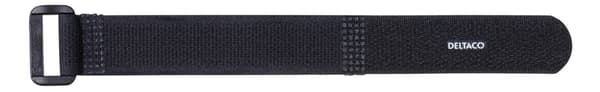 DELTACO Hook and loop fastener cable ties , 20x180mm, 10-pack, black