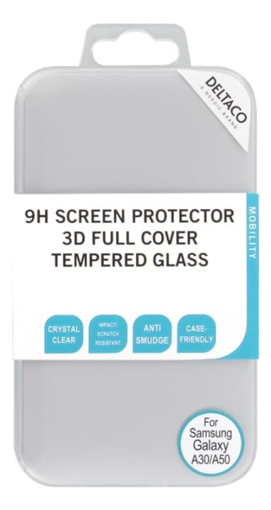 DELTACO screen protector, Galaxy A30/A50, 2.5D full coverage glass